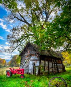 Red Tractor at the Old Farm Barn