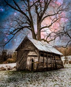 Barn Under the Starry Sky