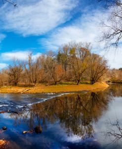 Glossy River Reflections in Panorama
