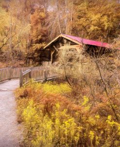 Covered Bridge along the River Walk Fall Painting