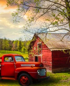 Country Barn and Truck Smoky Mountains