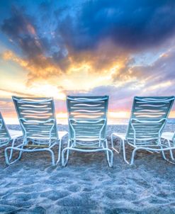 Lounging Around on the Beach at Sunrise