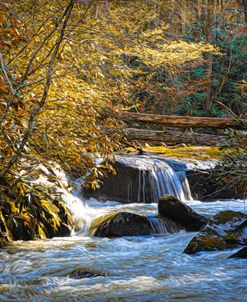 Cascading Waters in the Autumn Mountains