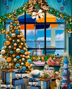 Coastal Christmas Window