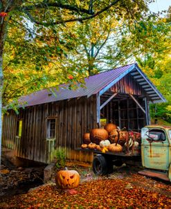 Rusty Truck at the Covered Bridge