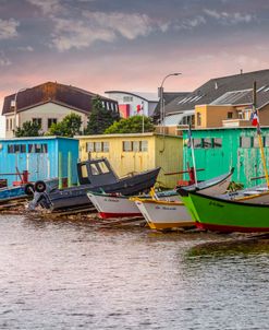 Fishing Houses and Boats Harbor St Pierre Miquelon France