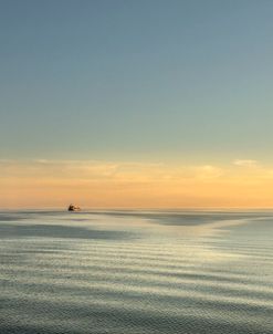 Coastal Sunset Ships Cap Aux Meules Magdalen Islands Canada