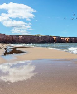 The Beach Cliffs Cap Aux Meules Magdalen Islands Canada