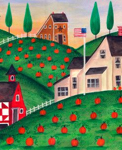 Pumpkin Red Barn Folk Art Cheryl Bartley