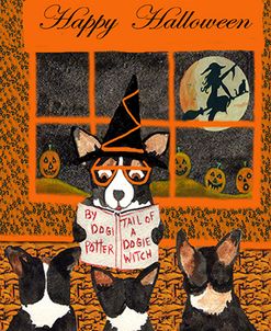 Halloween Tail of Dogie Witch Cheryl Bartley