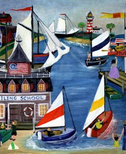 Sailing School Folk Art Cheryl Bartley