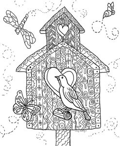Birdhouse Butterfly Outline