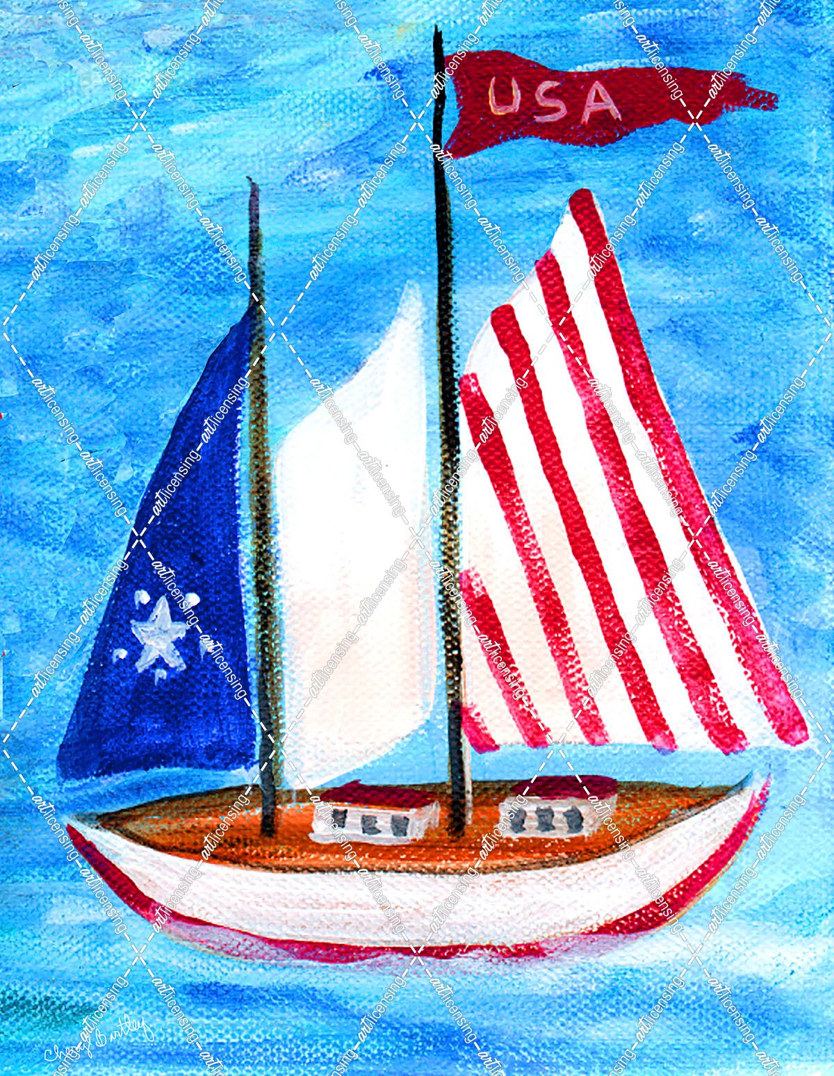 U.S.A. Sailboat