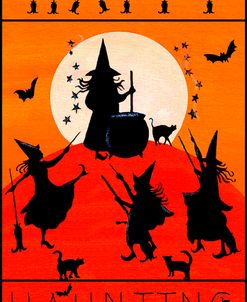 Happy Haunting Witch Dance Halloween Flag