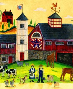 Red Barn Farmyard Folk Art