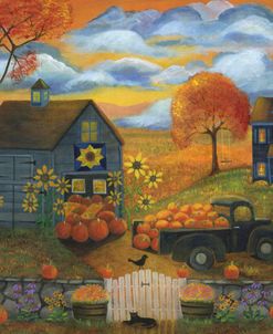 Pumpkins, Sunflowers, and Old Pick up Trucks