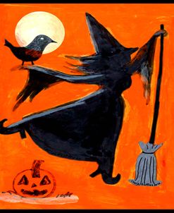 Halloween WITCH Crow Pumpkin Trick Boo