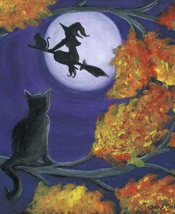 Black Cat Witch Moon