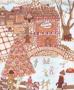 Happy Holidays Gingerbread Skating Village