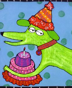 Birthday Dog W/ Cake