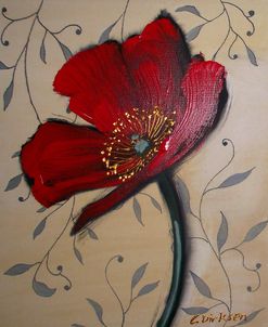 Single Red Poppy