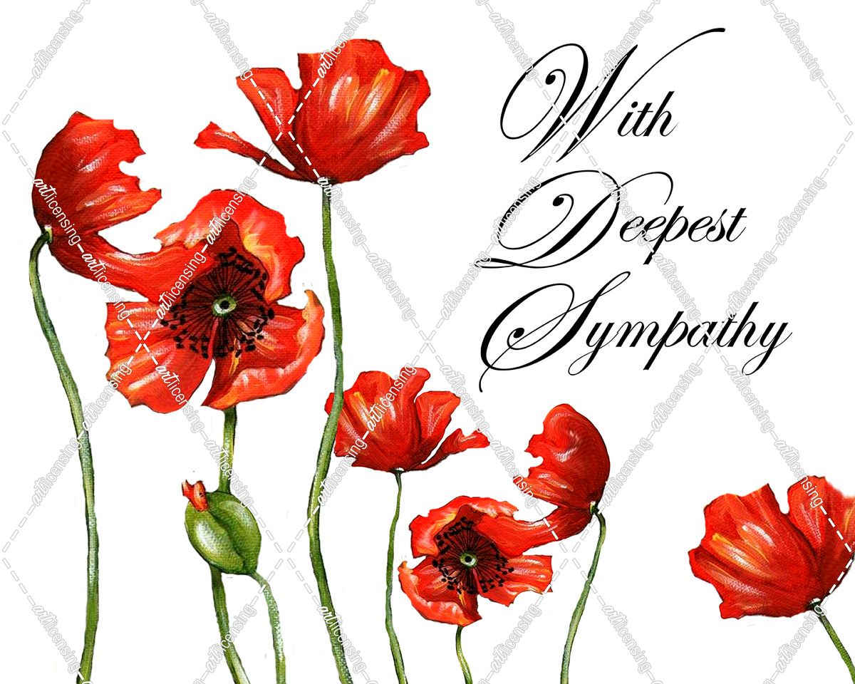 With Deepest Sympathy Bereavement Poppies