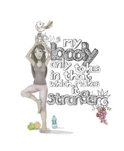 Body Affirmation Quote with Yoga Girl