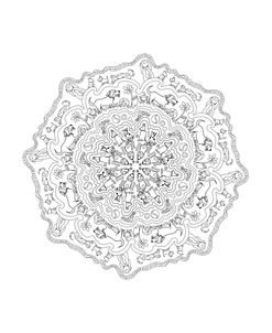 Dog Mandala Black And White