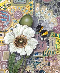 Bumblebee with White Poppy