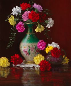 Carnations in Victorian Vase