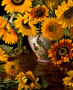 Sunflowers in a White Chinese Vase