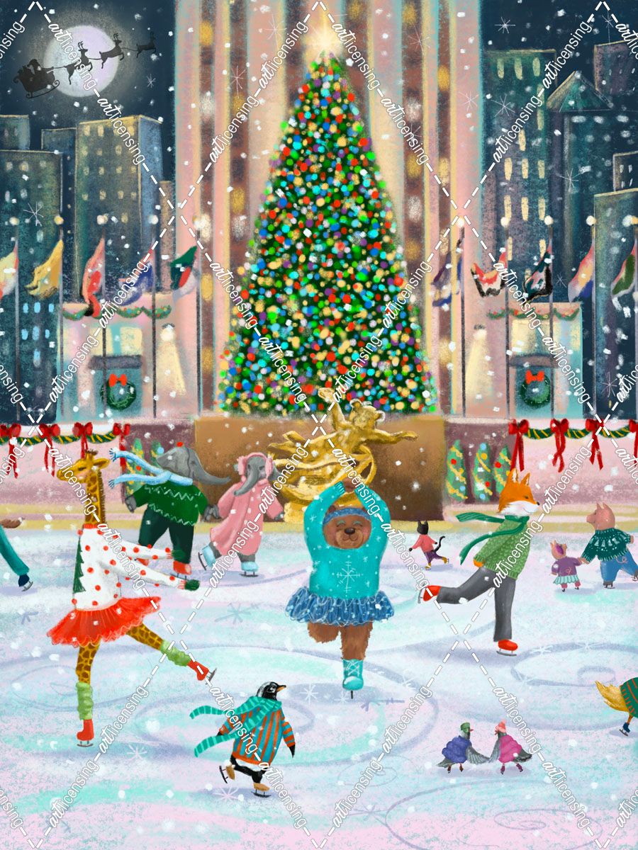 Animals Ice Skating At Rockefeller