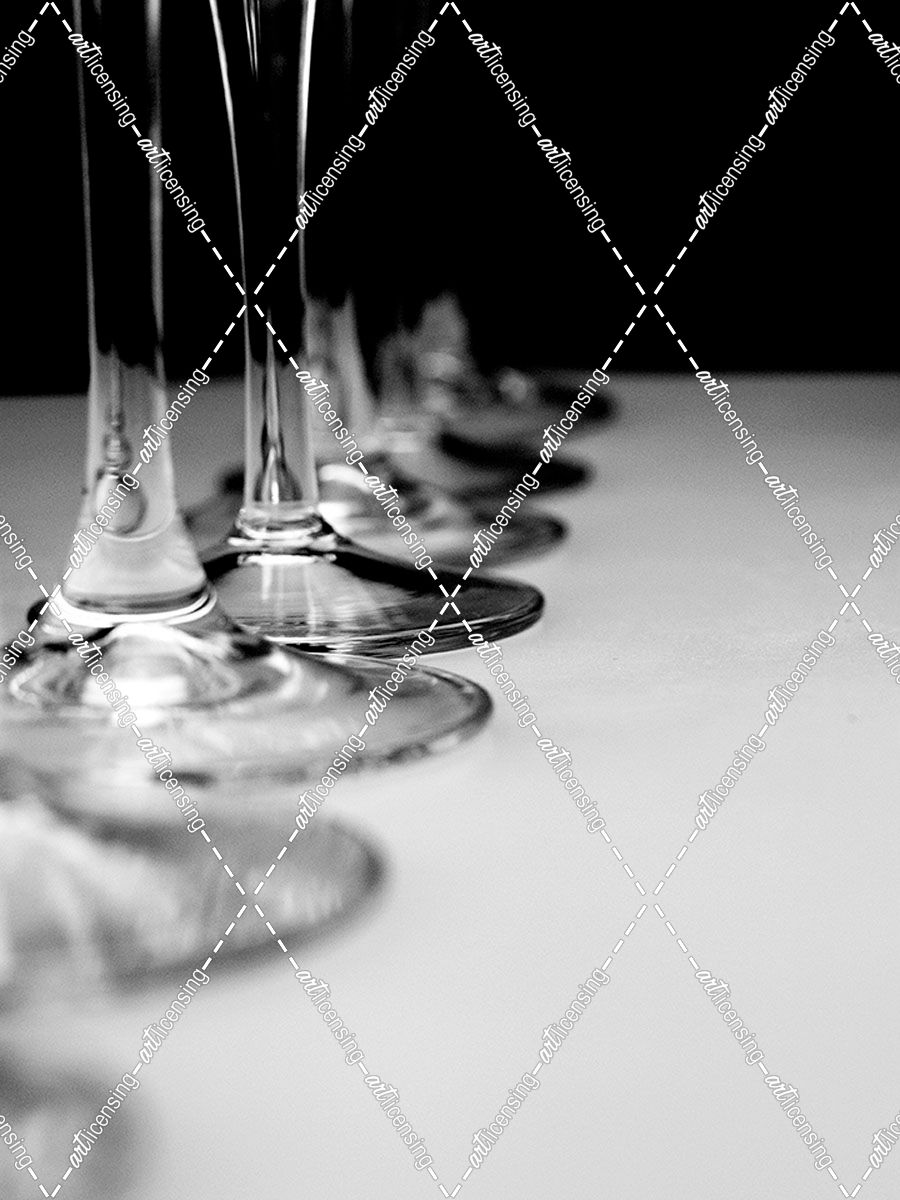 Champagne Flutes In A Row