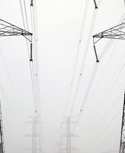 Hydro Lines In Fog