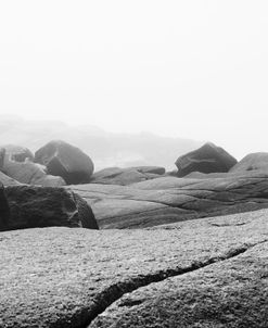 Rocks Peggys Cove B&W