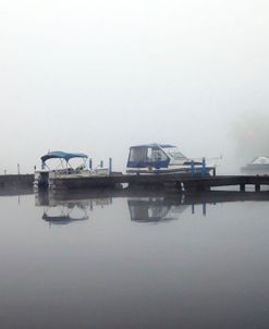 Boats Moored In Fog