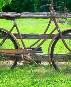 Rustic Bike And Old Fence