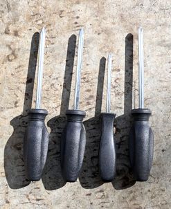 Four Black Handled Screwdrivers