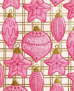 Merry Christmas Pink Ornaments