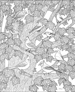 Maple Tree Marvel – Line Art Variation