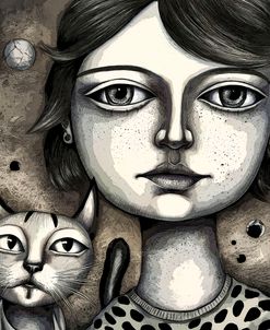 Girl And The Cat