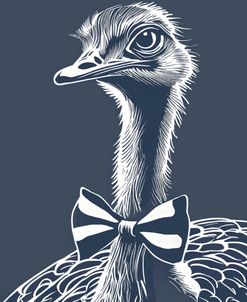 Ostrich With A Bow Tie