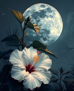 Hibiscus And The Moon