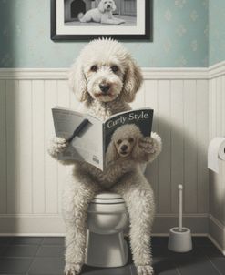 Poodle In The Bathroom