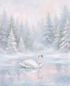 Winter Lake Swan