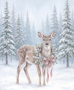 Deer In Christmas Forest