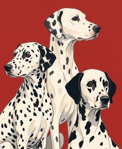 Three Dalmatian Dogs