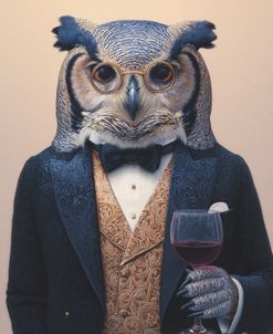 Owl In Midnight Blue Tuxedo