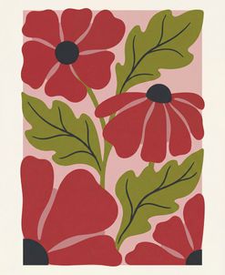 Stylized Red Flowers No 1