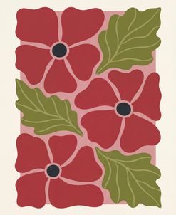 Stylized Red Flowers No 2